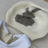 Newborn hat with bunny extrafine merino wool FW07LU24CAP