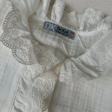 Camicia bianca doppia garza colletto frill sangallo DK302