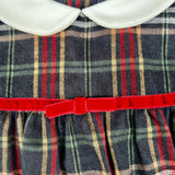 DK306 Round Collar Flannel Tartan Dress