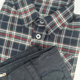 Camicia tartan rosso verde e latte DK600