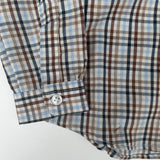 Light blue and hazelnut checked shirt DK537