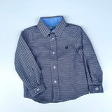 White and blue micro check shirt DK526