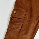 Hazelnut striped velvet cargo trousers DK534