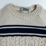 Maglioncino in cotone intrecciato latte e blu DK564