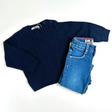 Navy Blue Cable Sweater DK22