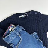 Maglione trecce blu navy DK23