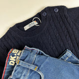 Navy Blue Cable Sweater DK22