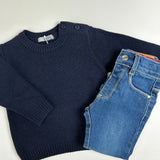 Maglione blu navy liscio DK13