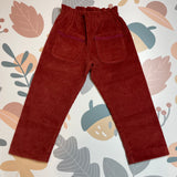 LAB cigarette trousers in rust velvet