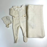 Milk-worked newborn bonnet DK124