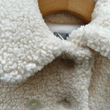 Double-breasted milk teddy coat DK367