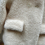 Double-breasted milk teddy coat DK367