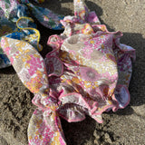 Costume LAB slip in cotone fiorellini rosa orlo prillino rosa e nodini fiocco