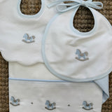 Set lenzuolino LAB con cavallino a dondolo + azzurro