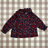 LAB Ludo shirt with berry pattern and frill collar