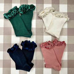 Velvet ruffled sock 1072M