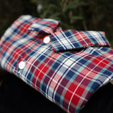 Camicia a quadri bordeaux verde blu e latte 731109