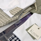 Completo t-shirt e bermuda vichy bianco e oliva Time to Bloom 133006 133001