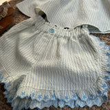Completo riga azzurra e ricamo Isabel Gingersnaps GKSHSET0208-2