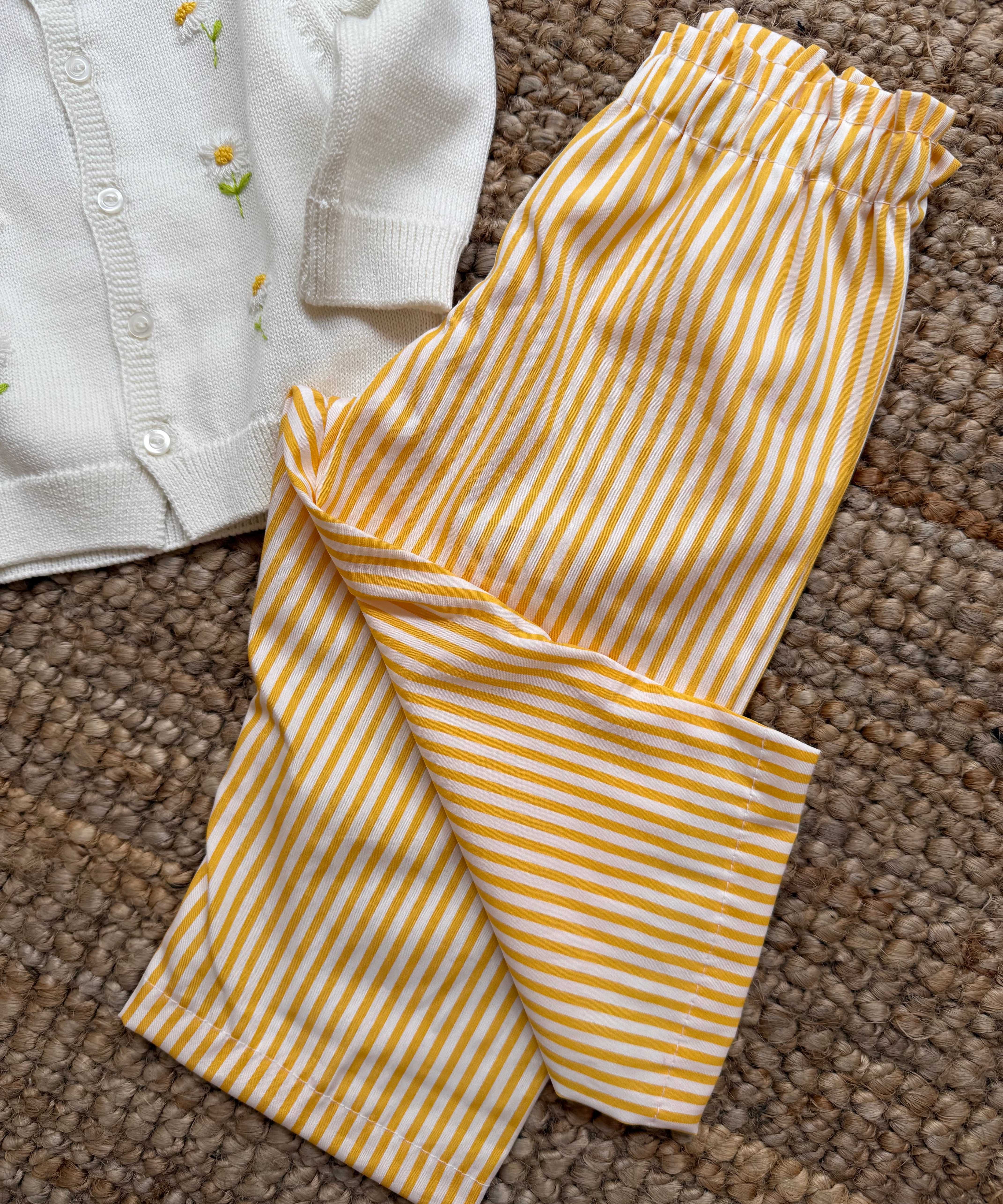 Pantalone Didi LAB righe bianco e giallo