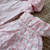 Shorts vichy rosa e bianco HN25120