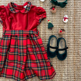 LAB Lucia tartan and velvet dress