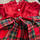 LAB Lucia tartan and velvet dress