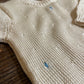 Tutina newborn completo spezzato sabbia mare in cotone e cashmere fo08+PANT-PE24
