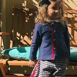Felpa cardigan avio con maxi serpentina contrasto La Mascot 561803047