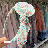 Cerchietto LAB fiocco nodo rigido fiori serie rosso rosa