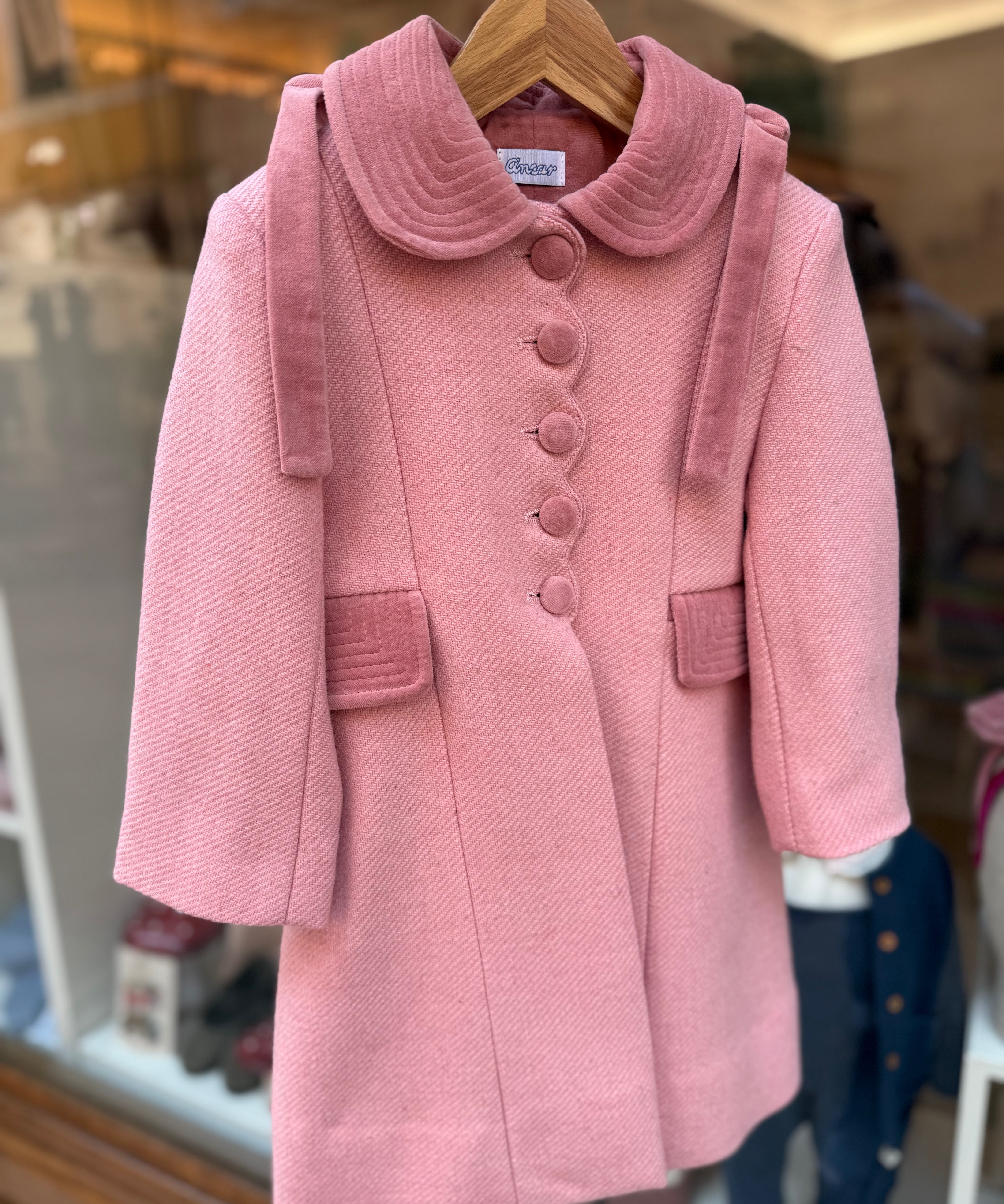 Pink wool coat I241004
