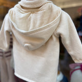 Giacca in maglia con cappuccio removibile burro DK87 DrKid