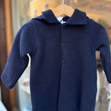 Giacca in maglia con cappuccio removibile blu DK87 DrKid
