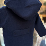 Giacca in maglia con cappuccio removibile blu DK87 DrKid