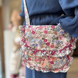 Borsa Mimosa con tracolla fantasia fiori con ricamo smock 37014 Kidiwi