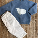 Completo newborn spezzato maglione pecorella e pantalone velluto millerighe DK209 DK171 DrKid