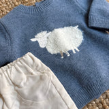 Completo newborn spezzato maglione pecorella e pantalone velluto millerighe DK209 DK171 DrKid
