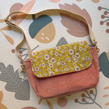 Tracolla patchwork LAB velluto rosa babol + fiorellini