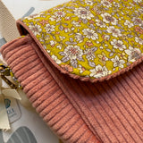 Tracolla patchwork LAB velluto rosa babol + fiorellini