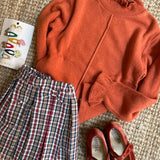 Maglione collo cratere con rouches color zucca DK416 DrKid
