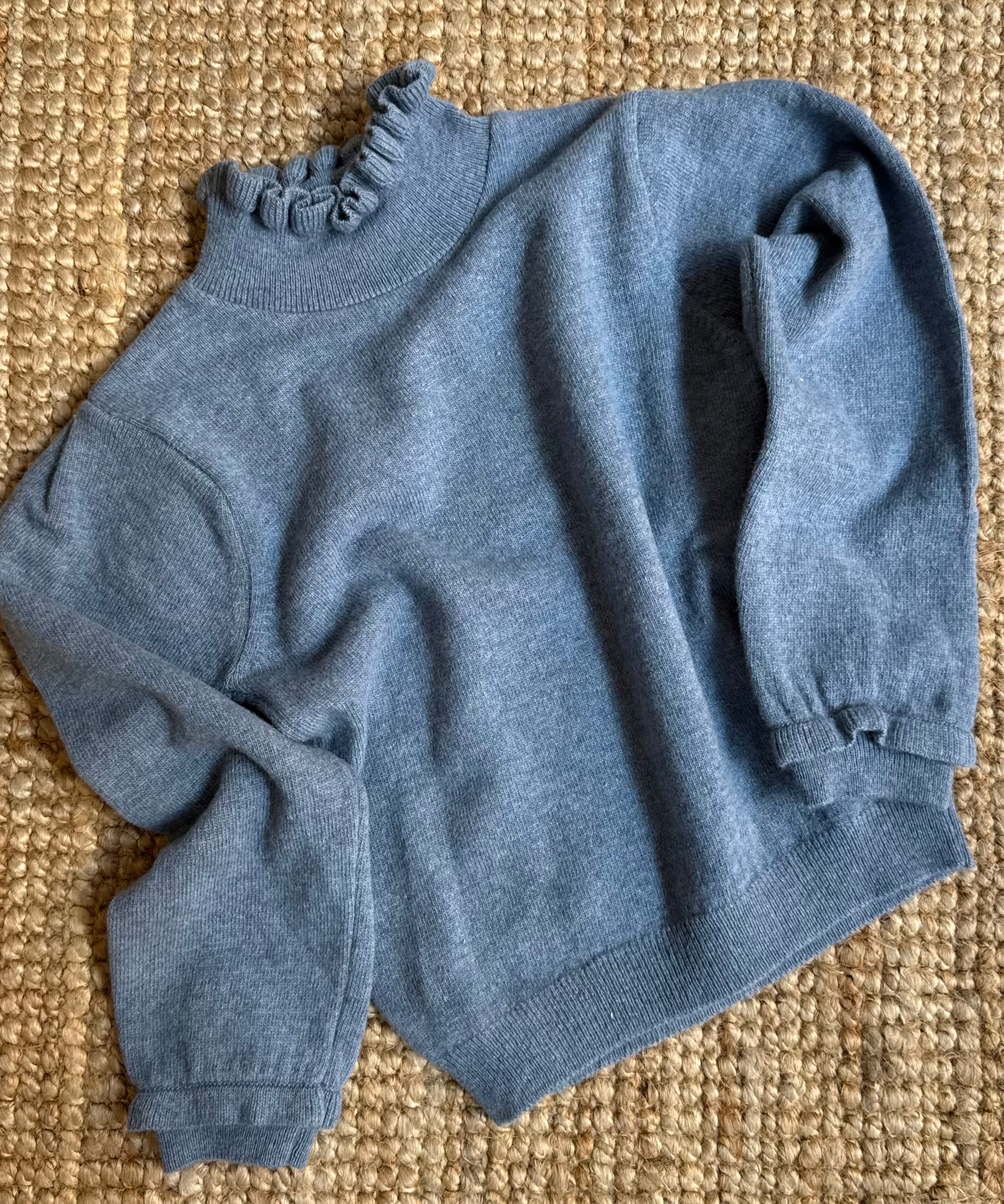 Maglione collo cratere con rouches color avio DK420 DrKid