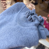 Maglione collo cratere con rouches color avio DK420 DrKid
