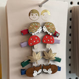 Pack 8 mollette mini clips bosco riccio volpe Mimi & Lula