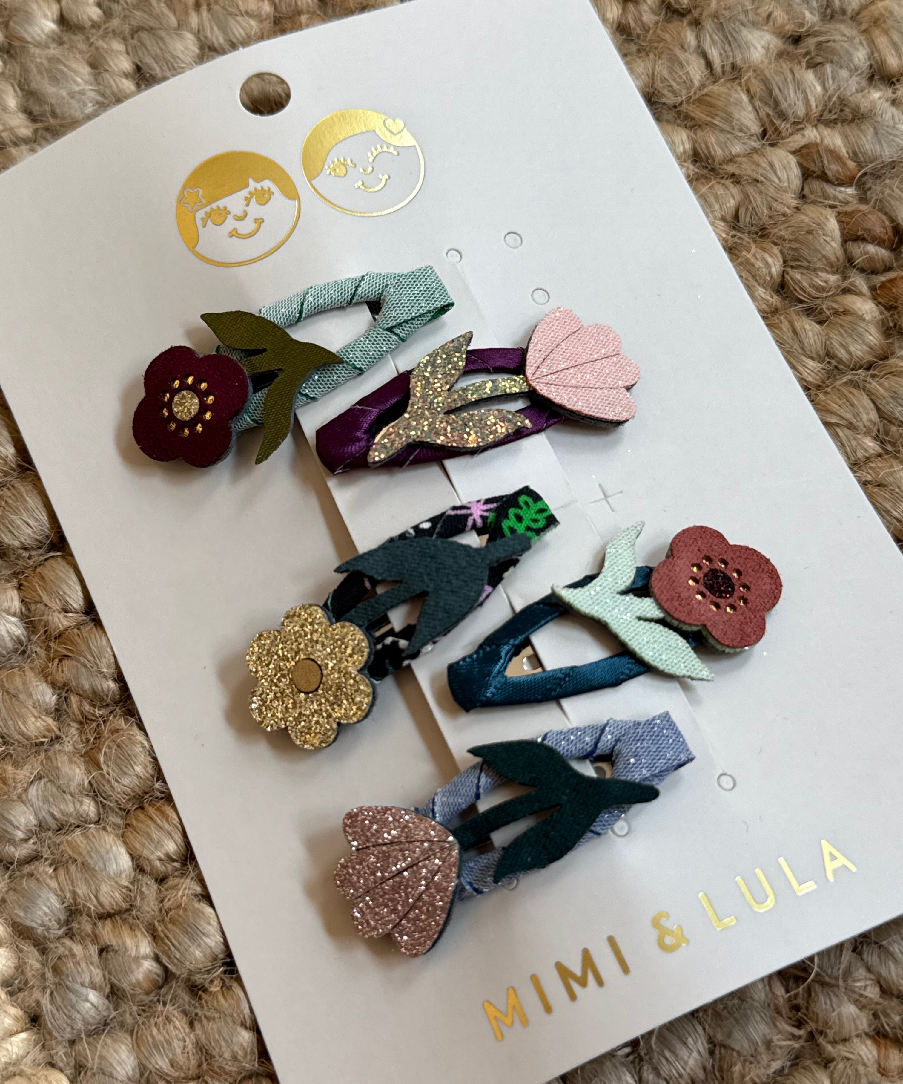 Pack 5 mollette clic-clac fiori Mimi & Lula