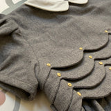Abito grigio con centine e ricami Malvi F25M016VENN