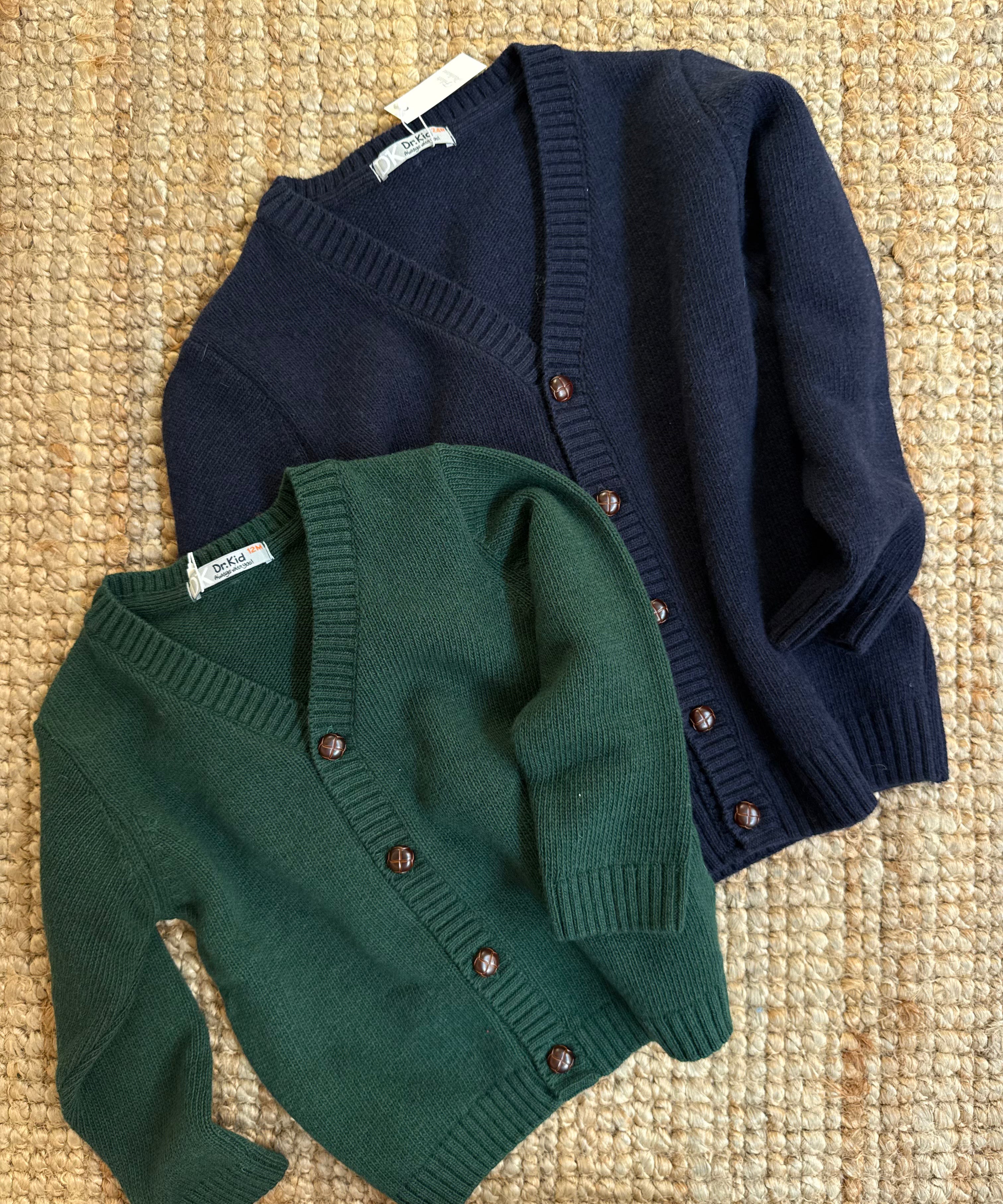 Cardigan scollo V con bottoni castagna DK14 DrKid
