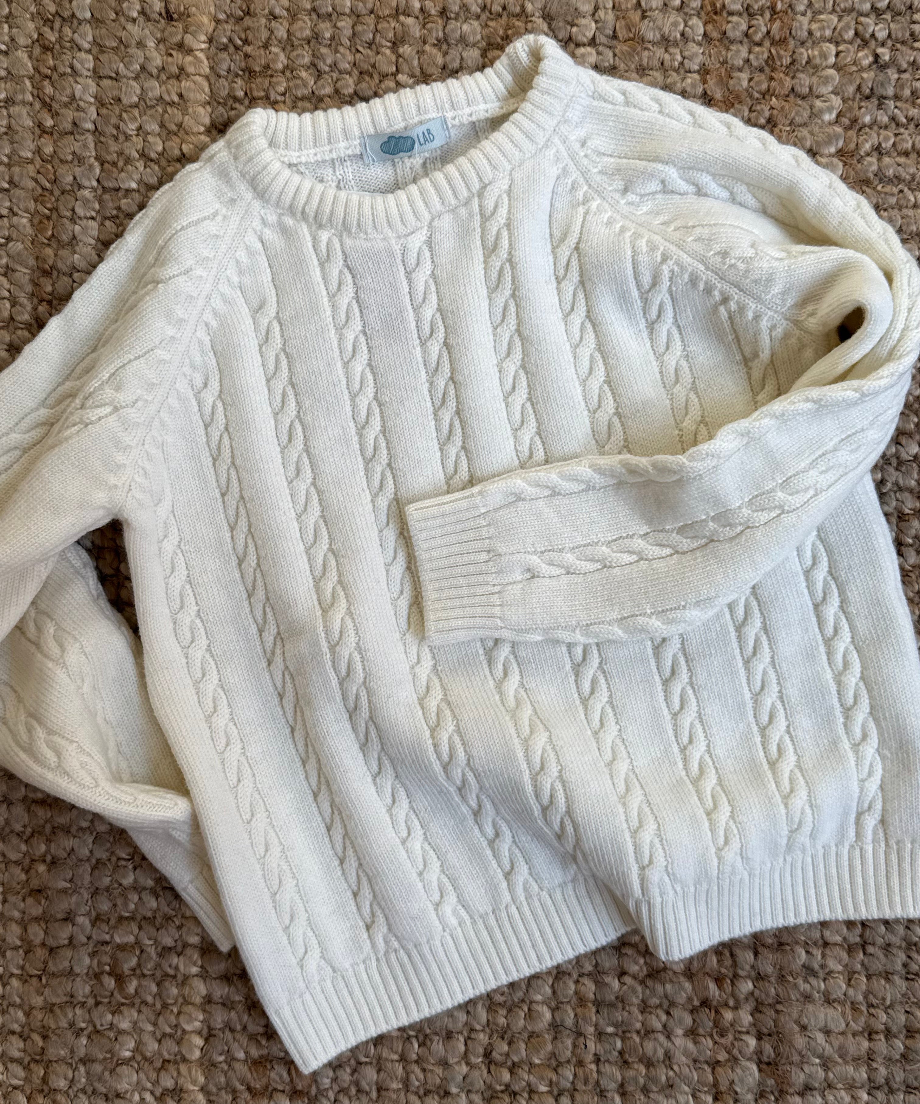 Maglioncino latte girocollo trecce Mi Lucero x LA NUVOLA LAB 26310