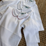 Body LAB newborn bianco con colletto tondo profilato in bianco BG160LN