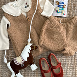 Completo teddy gilet e shorts 138901 138902 Time to Bloom