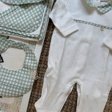 Tutina dettagli vichy latte e menta PI50B Baby Gi